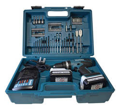 Makita Hammer Drill and 74 Piece Accessories Set - 14.4V